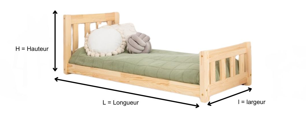 Schéma du lit en bois Ernest